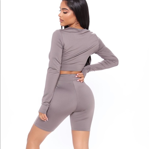 Active Biker Short Set (Grey) - Picture 2 of 8